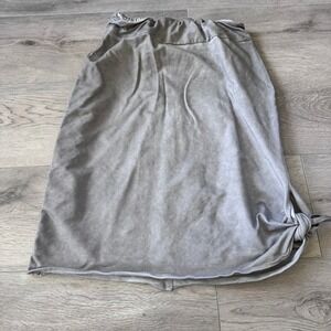 Luukaa Beige Mineral Wash Cotton Asymmetrical Skirt Size Small Below Knee